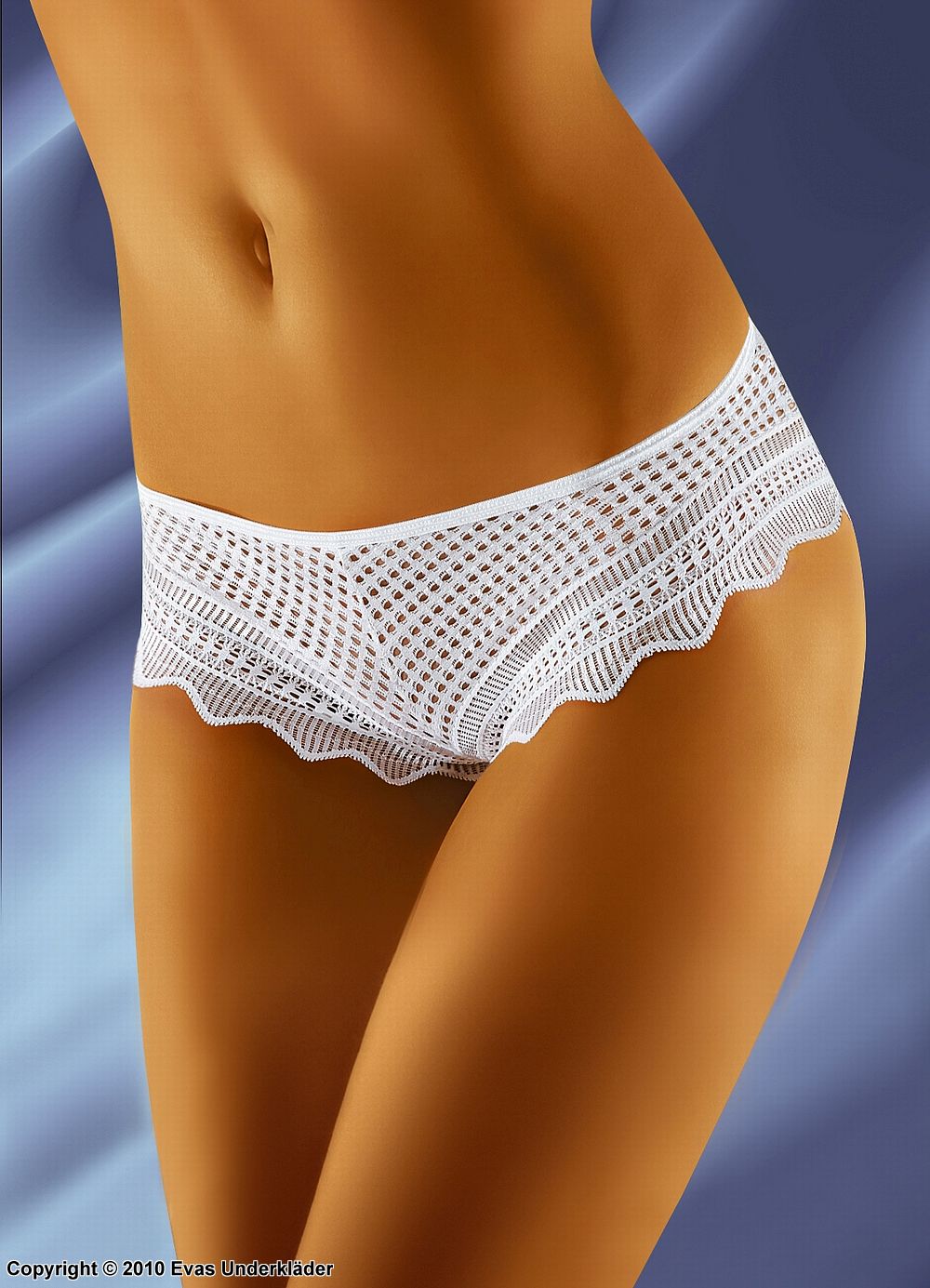Hipster panty with crocheted patterns